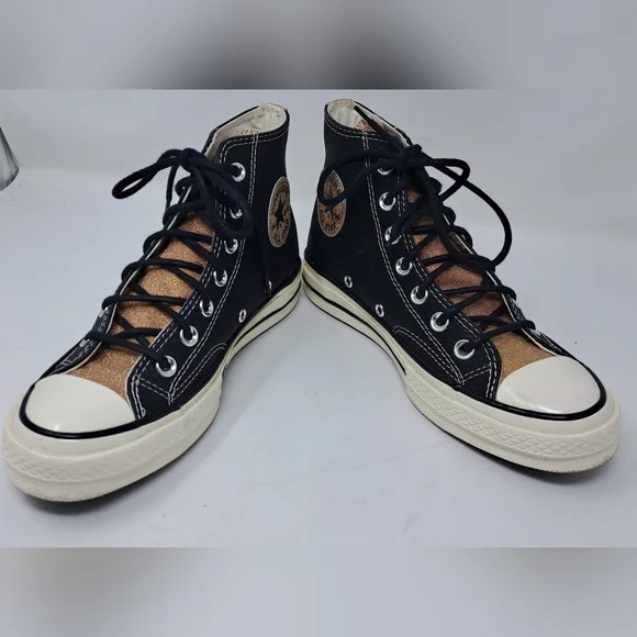 Converse Chuck Taylor Women's High Top Shoes Black Gold Glitter 6.5 US 37 EU - Picture 4 of 16